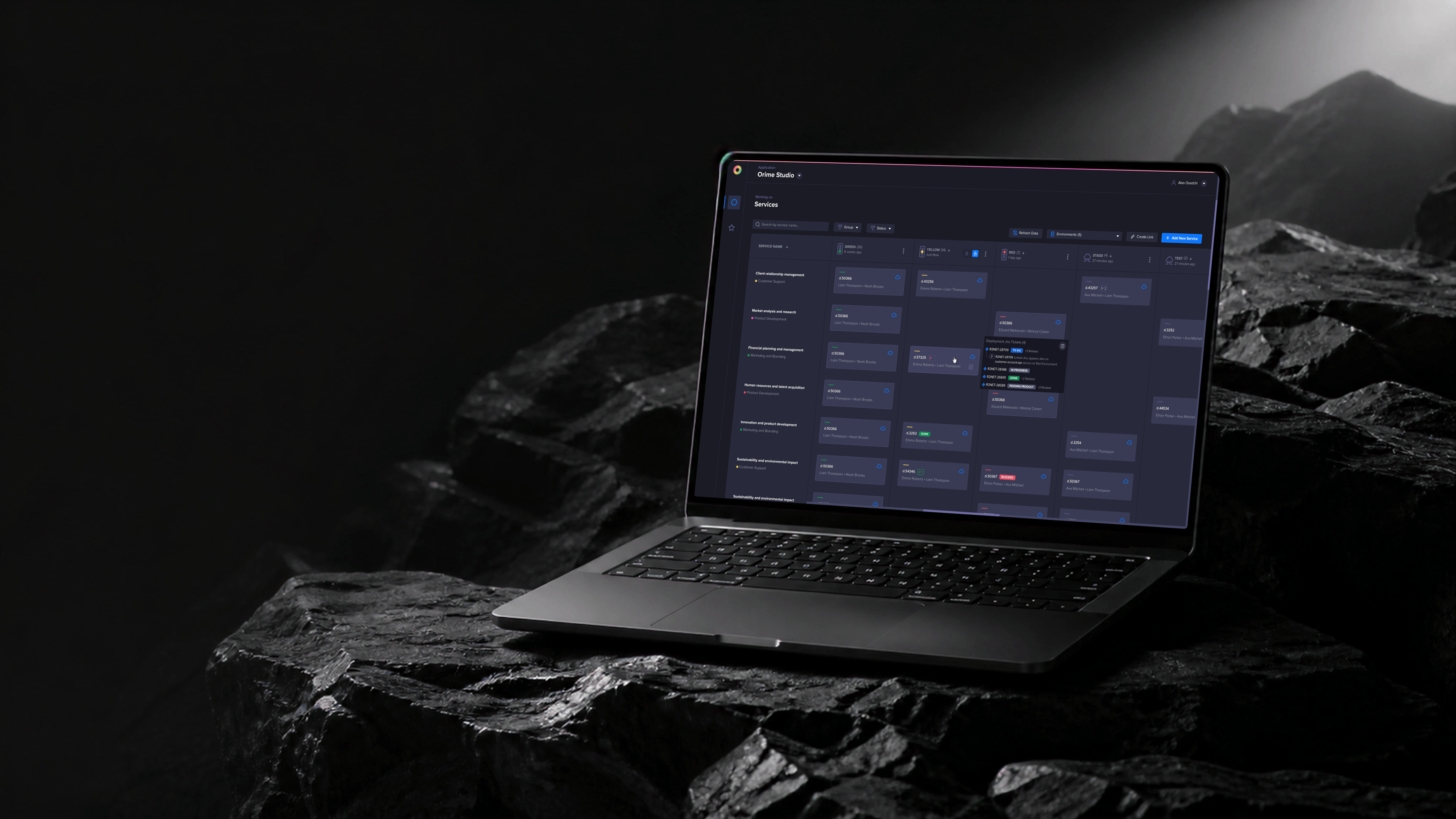 Zero project interface mockup