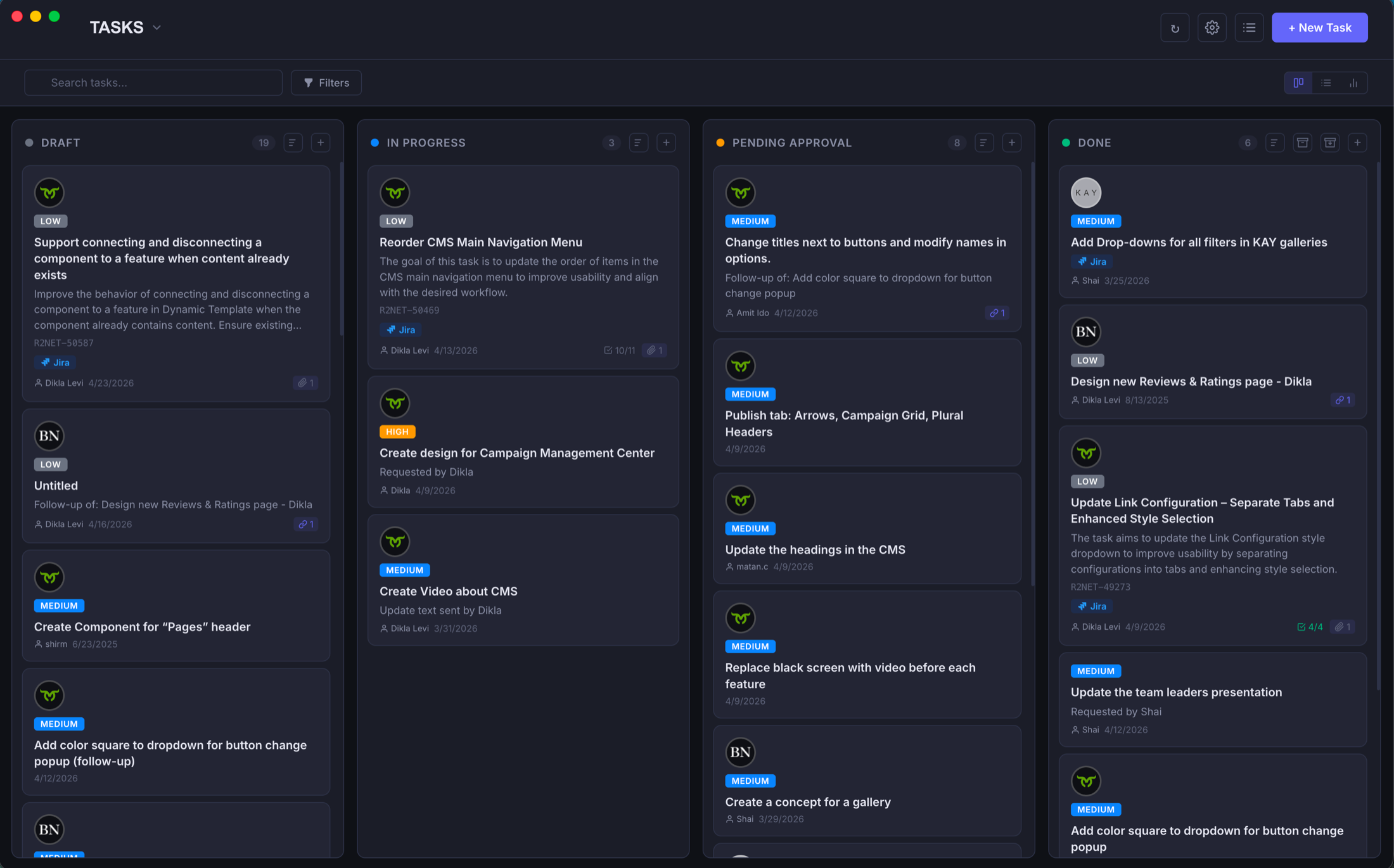 Todo Soft task management interface for Jira and Slack tasks with automated sending and workflow controls.